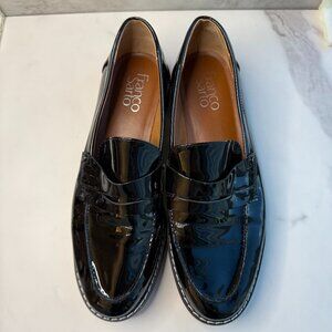 Franco Sarto Womens Cassandra Black Slip-On Penny Loafer Shoes Size 7.5M